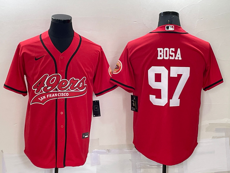 Men's San Francisco 49ers #97 Nick Bosa Red Cool Base Stitched Baseball Jersey